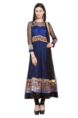 Dark Blue Plain Georgette Salwar 1