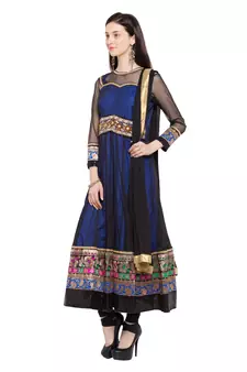 Dark Blue Plain Georgette Salwar