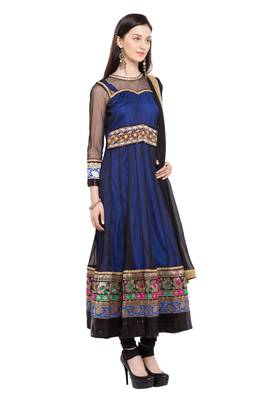 Dark Blue Plain Georgette Salwar 3