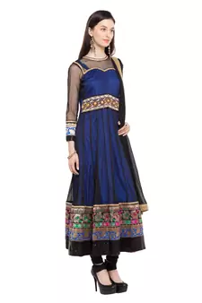 Dark Blue Plain Georgette Salwar