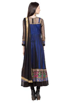 Dark Blue Plain Georgette Salwar 4
