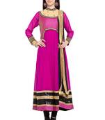 Pink Plain Georgette Salwar