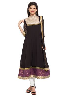 Black Plain Georgette Salwar 1