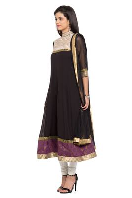 Black Plain Georgette Salwar 2
