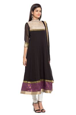 Black Plain Georgette Salwar 3