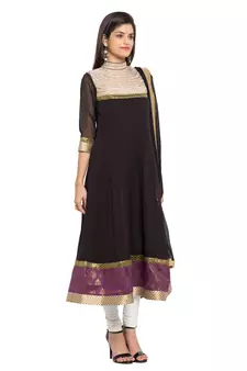 Black Plain Georgette Salwar