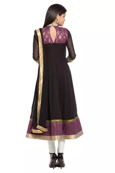 Black Plain Georgette Salwar