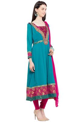 Green Printed Georgette Salwar 3