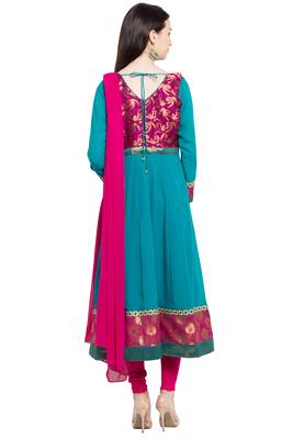 Green Printed Georgette Salwar 4