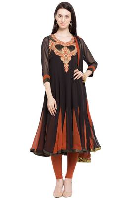 Black Embroidered Georgette Salwar 1