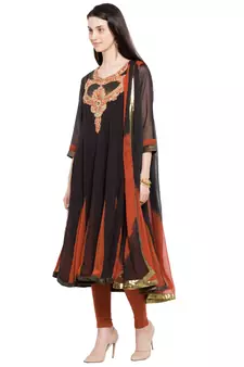 Black Embroidered Georgette Salwar