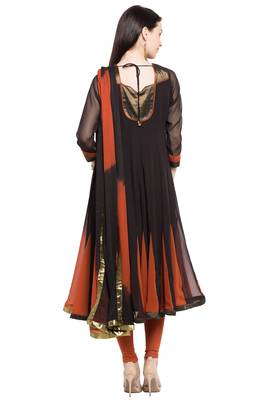 Black Embroidered Georgette Salwar 4