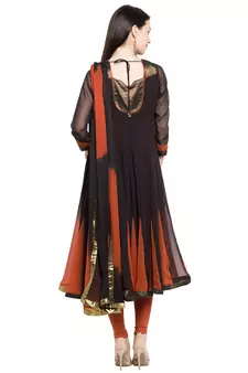 Black Embroidered Georgette Salwar