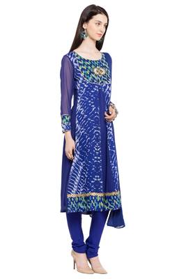 Blue Printed Georgette Salwar 3