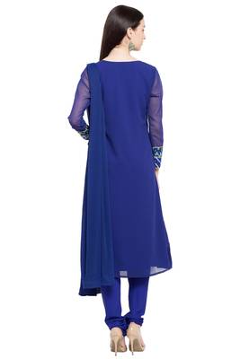 Blue Printed Georgette Salwar 4