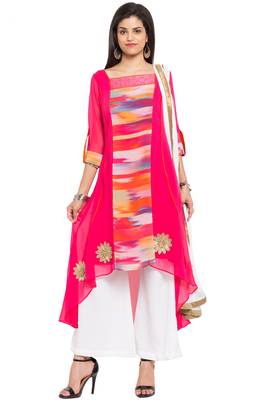 Pink Printed Georgette Salwar 1