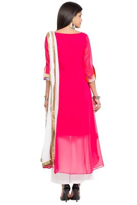 Pink Printed Georgette Salwar 4