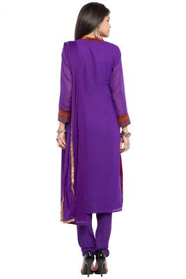 Purple Embroidered Georgette Salwar 4