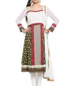 White Printed Georgette Salwar