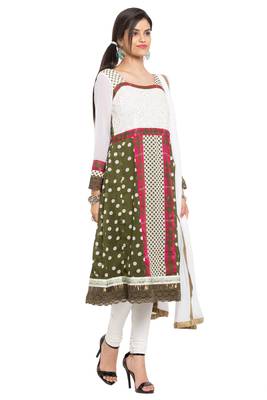 White Printed Georgette Salwar 3