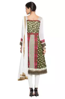 White Printed Georgette Salwar