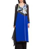 Blue Printed Georgette Salwar