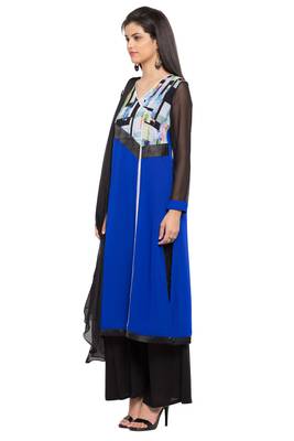Blue Printed Georgette Salwar 2