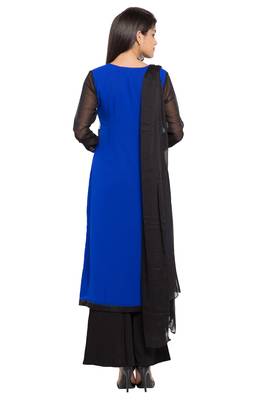 Blue Printed Georgette Salwar 4
