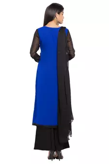 Blue Printed Georgette Salwar