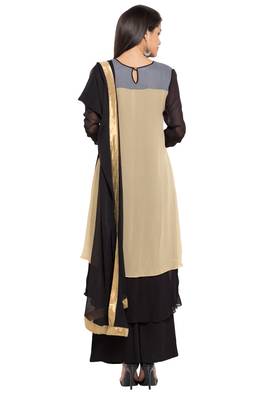 Beige Plain Georgette Salwar 4