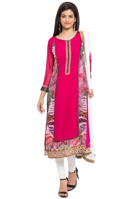 Pink Printed Georgette Salwar 1