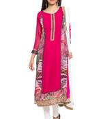 Pink Printed Georgette Salwar
