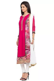 Pink Printed Georgette Salwar
