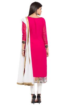 Pink Printed Georgette Salwar 4
