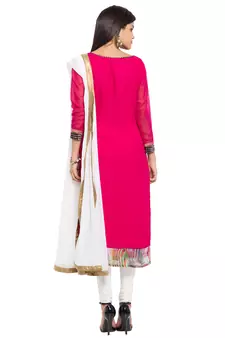 Pink Printed Georgette Salwar