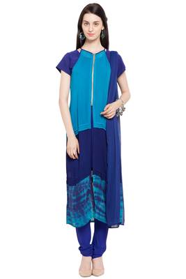 Blue Plain Georgette Salwar 1