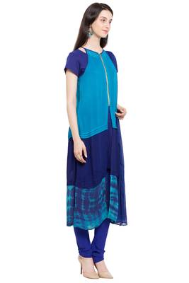 Blue Plain Georgette Salwar 3
