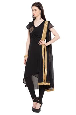 Black Embroidered Georgette Salwar 2
