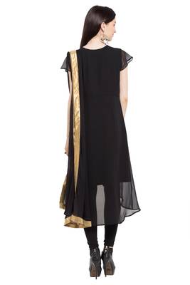 Black Embroidered Georgette Salwar 4