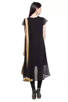 Black Embroidered Georgette Salwar