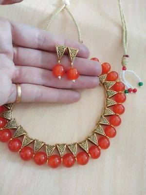 Orange necklaces 1