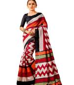 Multicolour Printed Bnaglori Silk Saree With Blouse