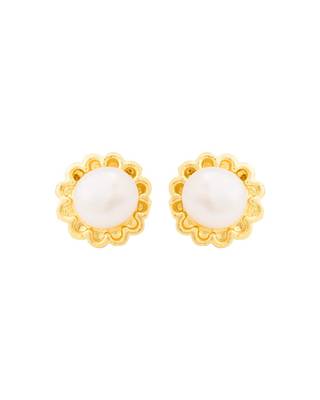 Gold pearl earrings 1