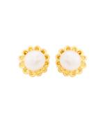 Gold pearl earrings