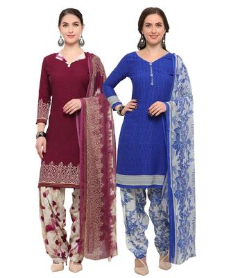 Wine Digital Print Crepe Salwar 1