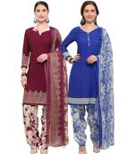 Wine Digital Print Crepe Salwar