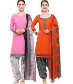Pink & Orange Digital Print Crepe Salwar