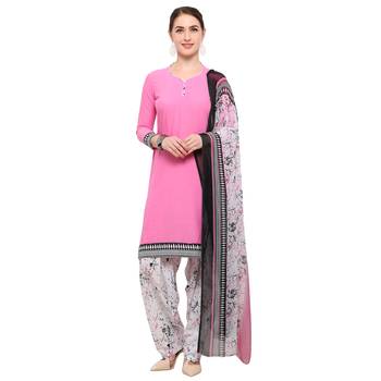 Pink & Orange Digital Print Crepe Salwar 2