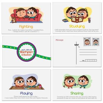 Childhood Memories Greeting Postcard 6 Pc Set Gift 1