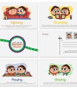 Childhood Memories Greeting Postcard 6 Pc Set Gift